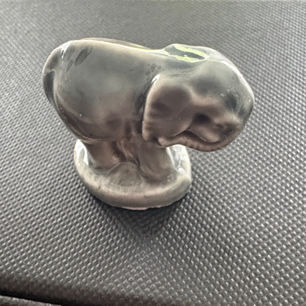 Wade Vintage Ceramic Elephant Miniature Figurine - Gray
